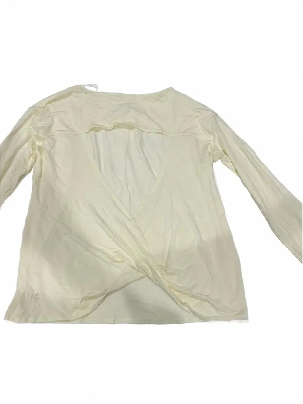 Lululemon Silk Blend Twist Open Back Long Sleeve Shirt Yellow Size 10
